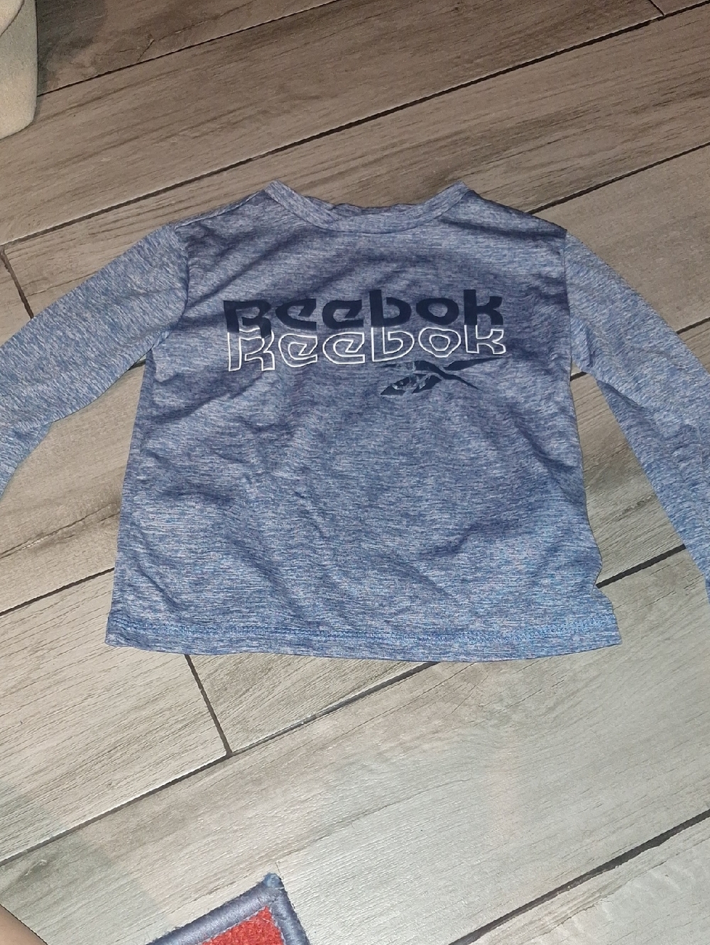 🦔Reebok Blue Heather Long-Sleeve Kids Performance Tee🍋🟩
